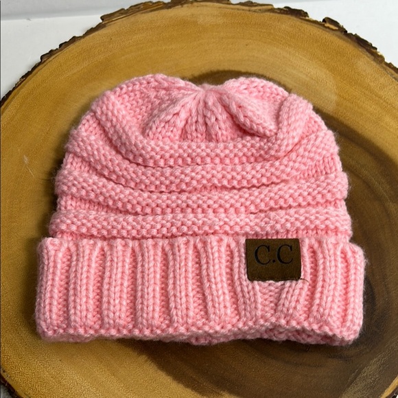 C.C Kids Pink Knit Beanie - Picture 1 of 5